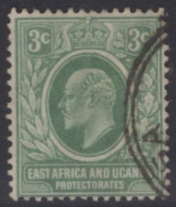 KENYA, UGANDA & TANGANYIKA SG35 1907 3c GREY-GREEN FINE USED