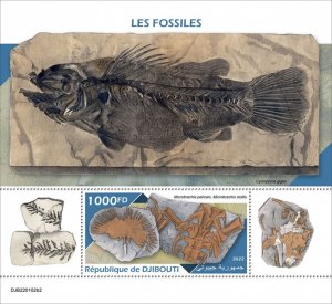 DJIBUTI - 2022 - Fossils - Perf Souv Sheet #2 - Mint Never Hinged