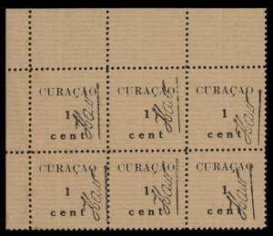 Netherlands Colonies, Netherlands Antilles #73 Cat$36+, 1918 1c black, sheet ...