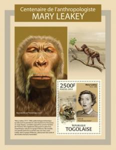 TOGO 2013 SHEET MARY LEAKEY PREHISTORIC MEN tg13302b