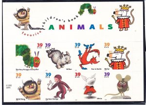 US 3994a (3987-3994) 2006 39¢ CHILDREN'S BOOK ANIMALS Block of 8 Very Fine