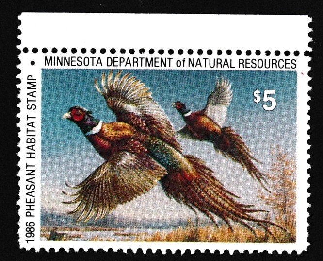 1986 #4 MNH Minnesota Pheasant Habitat Stamp