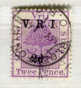 ORANGE FREE STATE; 1901 early VRI QV issue used 1d. value fair Postmark