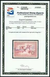 GENUINE SCOTT #RW2 VF USED 1935 ROSE LAKE FEDERAL DUCK STAMP - PSE CERT