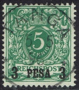 GERMAN EAST AFRICA 1893 EAGLE 3 PESA ON 5PF USED