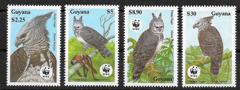 1990 Guyana 3077-3080 WWF, Harpy Eagle 8,50 €