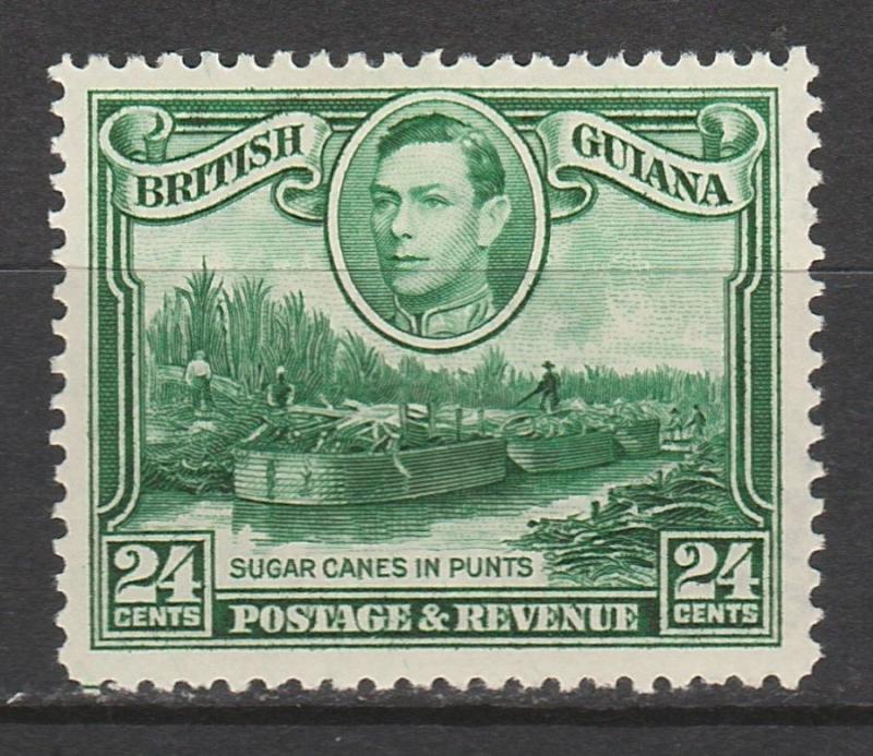 BRITISH GUIANA 1938 KGVI SUGAR CANES IN PUNTS 24C WMK UPRIGHT