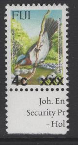 FIJI SGF1326 2009 4c on 6c BIRDS TYPE IIIa SURCHARGED MNH