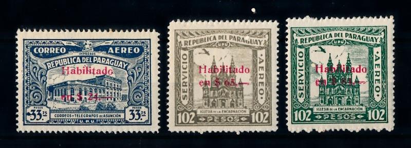 [72793] Paraguay 1937 Cathedral with Red OVP Airmail Set MLH