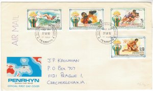 Penrhyn Cook Islands 1992 FDC Stamps Scott 401-404 Sport Olympic Games