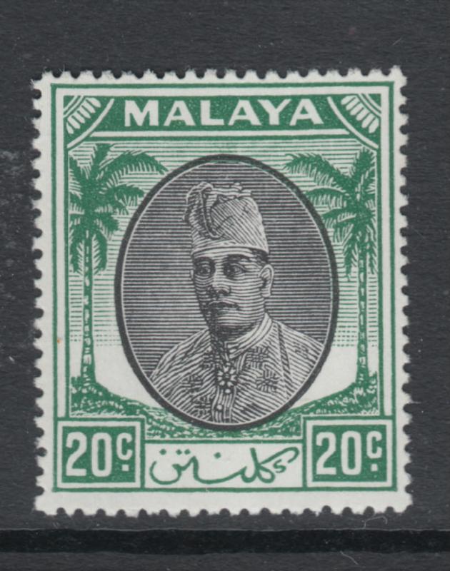 WS-C680 MALAYA - Kelantan, 1951 20C. Black & Green SG 72 MNH