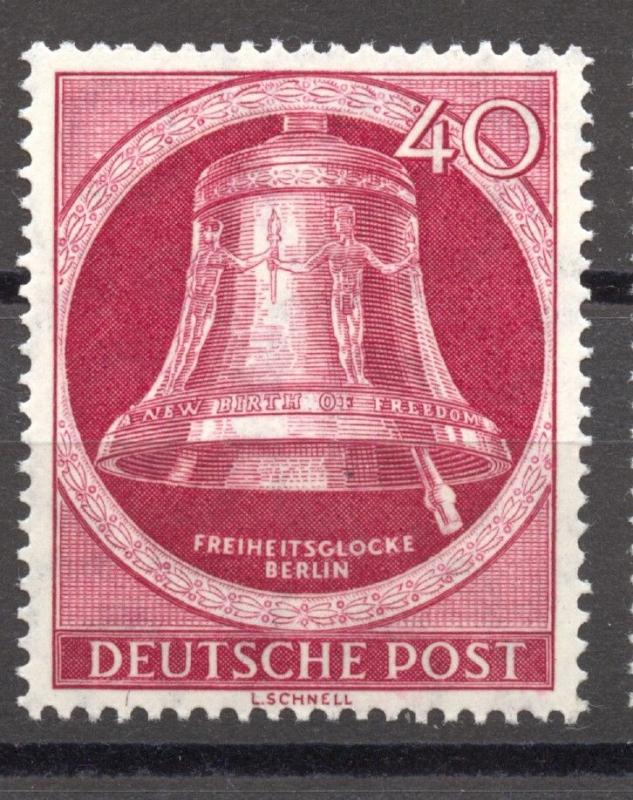 Berlin, 1951, Freedom Bell, 40 Pf. clapper right, MNH, no faults, Mi. # 86