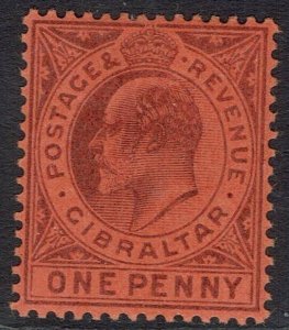 GIBRALTAR 1903 KEVII 1D WMK CROWN CA