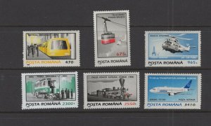 Romania #4001-06 (1995 Transportation set) VFMNH  CV $8.65