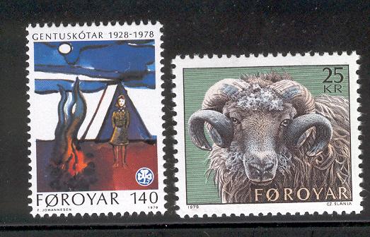 FAROE ISLANDS 41-42 MNH GIRL GUIDE, RAM 1978-79