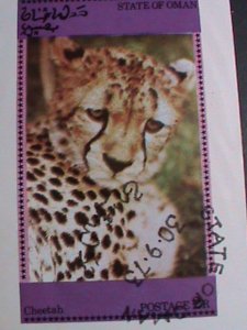 ​OMAN STAMP-1973- WILDCAT-CHEETAH  IMPERF-CTO S/S SHEET VERY FINE