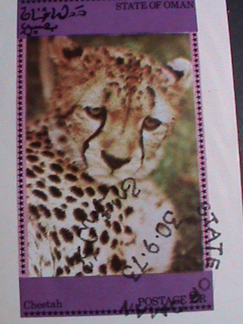 ​OMAN STAMP-1973- WILDCAT-CHEETAH  IMPERF-CTO S/S SHEET VERY FINE