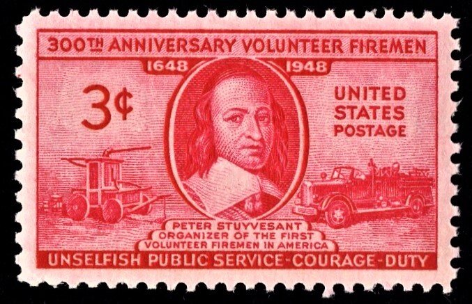 US 971 MNH VF 3 Cent 300th Anniversary Volunteer Fireman