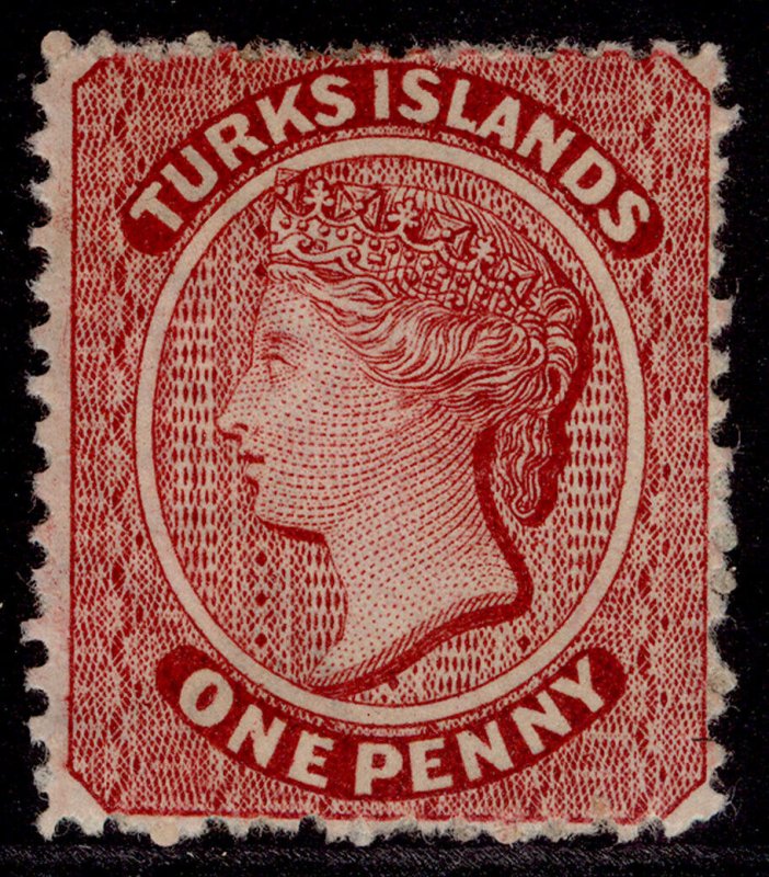 TURKS & CAICOS ISLANDS QV SG58, 1d crimson-lake, M MINT. Cat £45.