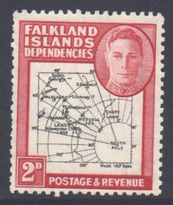 Falkland Islands Deps Scott IL3 - SG G3a, 1946 Maps Thin Drawn 2d Variety MH*