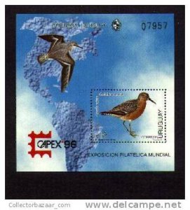 URUGUAY STAMP MNH marine life bird map CAPEX '96 EXPO SCOTT   #1615 catalogue...