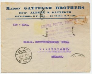 Crash mail cover Egypt - Netherlands 1937 Brindisi Italy - Accident d Avion - Ni