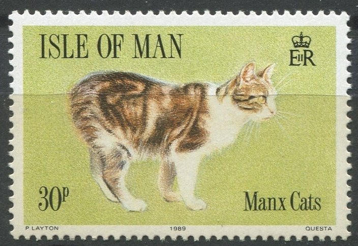 Isle of Man Sc#382 MNH, 30p multi, Manx Cats (Felis silvestris catus) (1989)