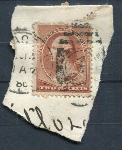 USA; 1870s early classic Washington issue used shade of 2c. + Postmark