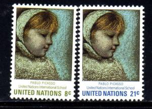 UNITED NATIONS #224-225  1971  U.N INTERNATIONAL SCHOOL       MINT VF NH O.G   a