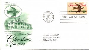 FDC 1974 SC #1552 Artcraft Cachet - New York, Ny - Single - J321