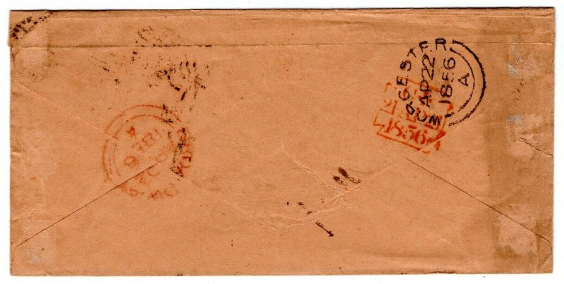 GB Worcs Cover *MISSENT TO WORCESTER* Broadway CDS 1d Red 1856{samwells}PD136