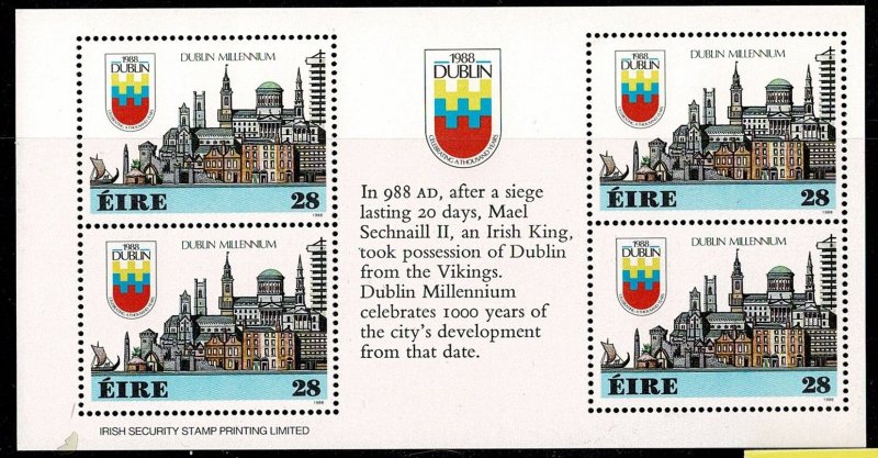 Ireland #708b MNH Dublin millennium SS