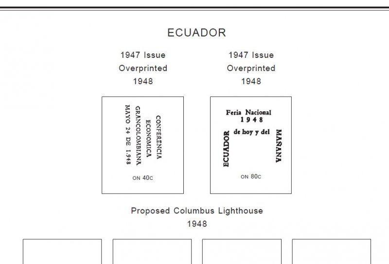 ECUADOR STAMP ALBUM PAGES 1865-2011 (449 PDF digital pages)
