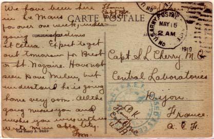 United States A.E.F. World War I Soldier's Free Mail 1919 U.S. Army Postal Se...