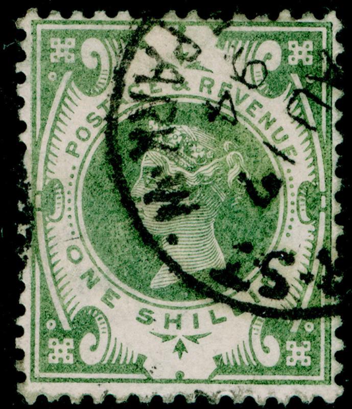 SG211, 1s dull green, FINE USED, CDS. Cat £70.