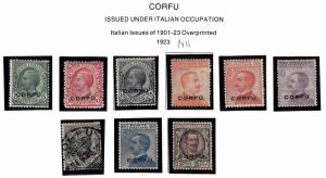 Corfu Italian occupation #N1-N8 plus MNH CV $170.00, Please see the description