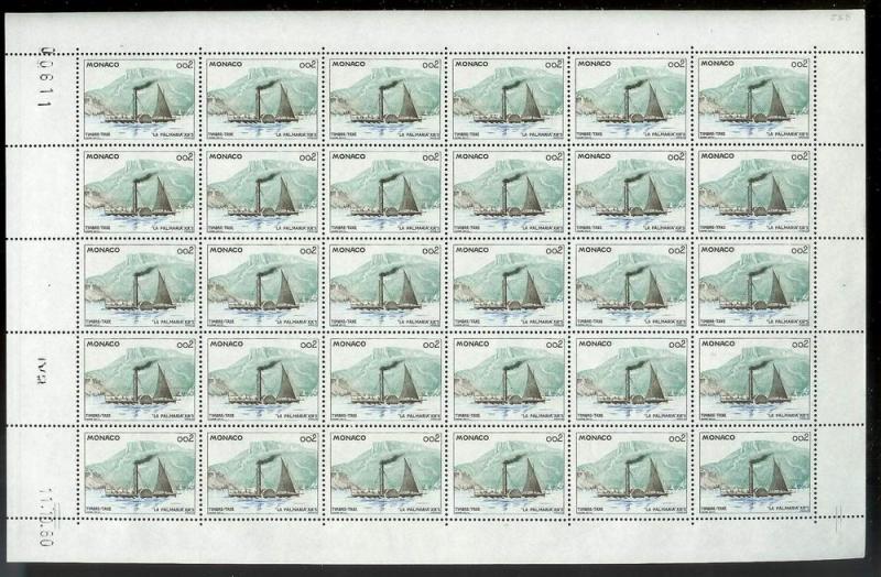 MONACO Sc#J58 Complete Mint Never Hinged SHEET of 30