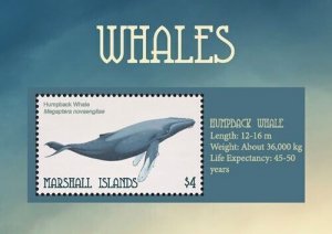 Marshall Islands 2018 - Humpback Whale - Souvenir Stamp Sheet - Scott #1200 MNH