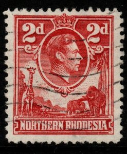 NORTHERN RHODESIA SG32 1941 2d CARMINE-RED FINE USED