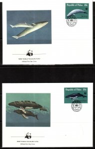 Palau WWF Whales 4 FDC / 1983