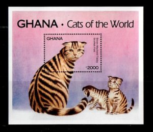 Ghana 1994 - Animals Cats - Souvenir Stamp Sheet - Scott #1685 - MNH