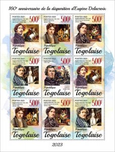 Togo - 2023 French Artist Eugene Delacroix - 9 Stamp Sheet - TG230249f43
