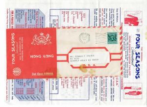 1984 British Hong Kong To USA Ad Cover With Insert (LL30)