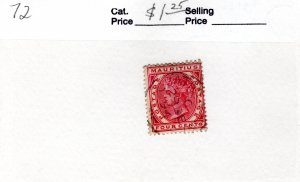 Mauritius #72 Used - Stamp - CAT VALUE $1.25