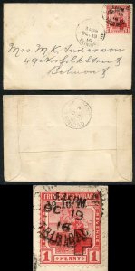 Trinidad and Tobago SG175 1d Scarlet Used 19 Oct 1916 FIRST DAY COVER