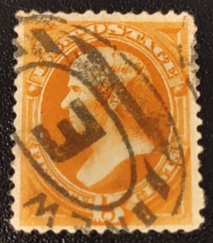 Scott Stamp# 152- 1870-71 Webster, Deep Orange, Used SCV $225.00