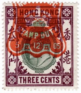 (I.B) Hong Kong Revenue : Stamp Duty 3c (1903)