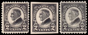 United States Scott 610, 611, 612 (1923) Mint H F-VF, CV $20.00 W