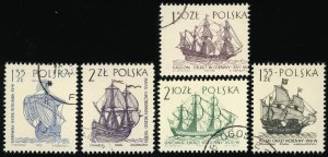 POLAND Sc 1206-10 CANCELED - 1964 - Sailing Ships - Short Set