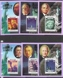 Br. Virgin Is. 559-67 Statue Liberty MNH cpl. set x 5, vf.   2022 CV $ 77.00